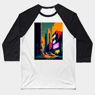 New York Street Scene Baseball T-Shirt